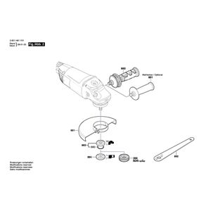 Запчасти для угловой шлифмашины Bosch GWS 22-180 H 230 V 3601H81Y01, деталировка 2