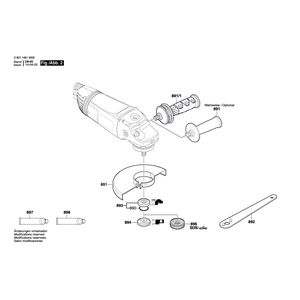 Запчасти для угловой шлифмашины Bosch GWS 22-230 JH 230 V 3601H82M00, деталировка 2