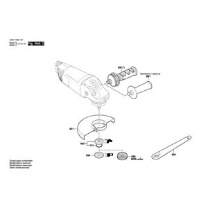 Запчасти для угловой шлифмашины Bosch GWS 24-180 JH 230 V 3601H83101, деталировка 2
