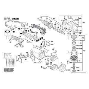 Запчасти для угловой шлифмашины Bosch GWS 24-230 H 230 V 3601H84203, деталировка 1