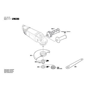 Запчасти для угловой шлифмашины Bosch GWS 24-230 H 230 V 3601H84203, деталировка 2