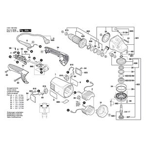 Запчасти для угловой шлифмашины Bosch GWS 24-230 JH 230 V 3601H84M03, деталировка 1