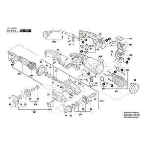 Запчасти для ленточной шлифовальной машины Bosch GRB 14-CE 230 V 3601HA9000, деталировка 1