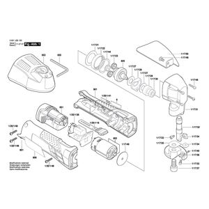 Запчасти для аккумуляторных листовых ножниц Bosch GSC 10,8 V-LI 10.8 V 3601J26100