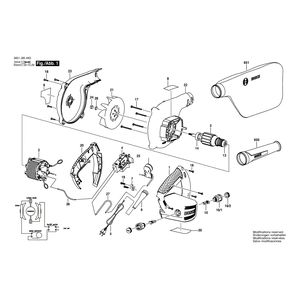 Запчасти для воздуходувки Bosch GBL 800 E 230 V 3601J80400, деталировка 1