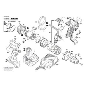 Запчасти для аккумуляторного шуруповерта Bosch GSR 12 VE-2 12 V 3601J93500, деталировка 1