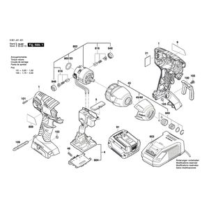 Запчасти для аккумуляторного импульсного гайковерта Bosch GDR 14,4 V-LI 14.4 V 3601JA1401