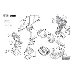 Запчасти для аккумуляторного импульсного гайковерта Bosch GDR 14,4 V-LI 14.4 V 3601JA1407