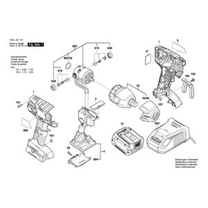 Запчасти для аккумуляторного импульсного гайковерта Bosch GDS 14,4 V-LI 14.4 V 3601JA1T01