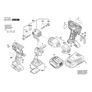 Запчасти для аккумуляторного импульсного гайковерта Bosch GDS 14,4 V-LI 14.4 V 3601JA1T02
