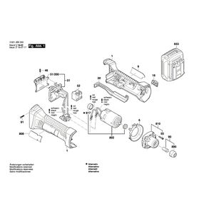 Запчасти для штифтового модуля Bosch GGS 18 V-LI 18 V 3601JB5300, деталировка 1