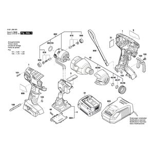 Запчасти для аккумуляторного импульсного гайковерта Bosch GDX 14,4 V-LI 14.4 V 3601JB8000