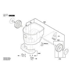 Запчасти для универсального пылесоса Bosch GAS 35 L SFC 230 V 3601JC3000, деталировка 2
