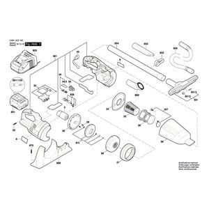 Запчасти для аккумуляторного пылесоса Bosch GAS 18 V-LI 18 V 3601JC6100