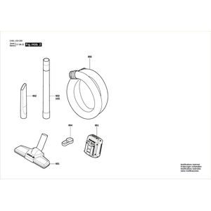 Запчасти для аккумуляторного пылесоса Bosch GAS 18V-1 18 V 3601JC6200, деталировка 2