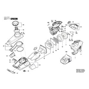 Запчасти для аккумуляторного пылесоса Bosch GAS 18V-1 18 V 3601JC6200