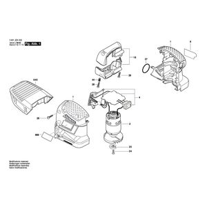 Запчасти для вибрационной шлифовальной машины Bosch GSS 18-10 18 V 3601JD0202, деталировка 1