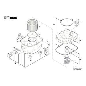 Запчасти для универсального пылесоса Bosch GAS 15 230 V 3601JE5000, деталировка 3