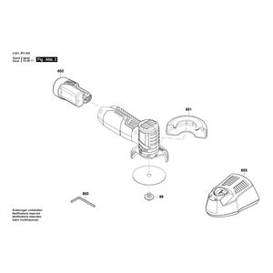 Запчасти для аккумуляторной шлифмашины Bosch GWS 12V-76 12V 3601JF2001, деталировка 2