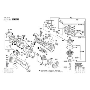 Запчасти для аккумуляторной шлифмашины Bosch GWS 18V-10 SC 18 V 3601JG3501, деталировка 1