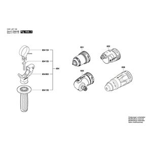 Запчасти для аккумуляторной дрели-шуруповерта Bosch GSR 18V-60 FC 18 V 3601JG7100, деталировка 2