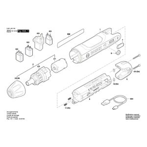 Запчасти для аккумуляторной дрели-шуруповерта Bosch Bosch GO 2 3.6 V 3601JH2100, деталировка 1