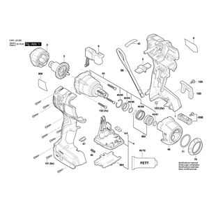 Запчасти для аккумуляторного импульсного гайковерта Bosch GDX 18V-200 18 V 3601JJ2200