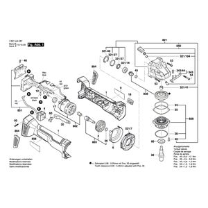 Запчасти для аккумуляторной шлифмашины Bosch GWS 18V-10 18 V 3601JJ4002