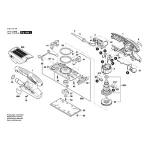 Запчасти для вибрационной шлифовальной машины Bosch GSS 23 AE 230 V 3601K70700, деталировка 1