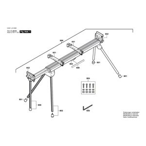 Запчасти для рабочего стола Bosch GTA 3700 PROFESSIONAL 3601L10900, деталировка 1