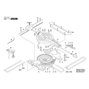 Запчасти для торцевочной тяговой пилы Bosch GCM 8 S 230 V 3601L16000, деталировка 3