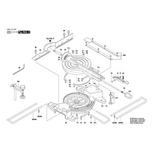Запчасти для торцевочной тяговой пилы Bosch GCM 800 S 230 V 3601L16100, деталировка 3