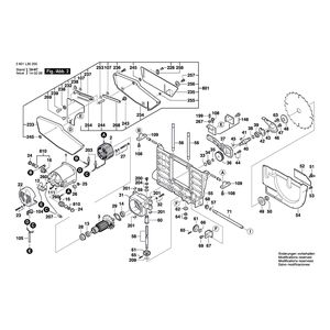 Запчасти для настольной циркулярной пилы Bosch GTS 10 230 V 3601L30200, деталировка 2