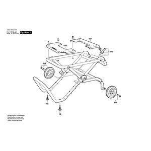 Запчасти для пилильного стола Bosch GTA 60 W 3601M12000, деталировка 1