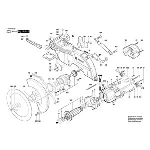 Запчасти для торцевочной тяговой пилы Bosch GCM 800 SJ 230 V 3601M19000, деталировка 1