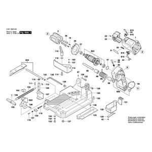 Запчасти для металлического резака для сухой резки Bosch GCD 12 JL 230 V 3601M28000, деталировка 1