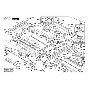 Запчасти для настольной циркулярной пилы Bosch GTS 10 XC 230 V 3601M30401, деталировка 1