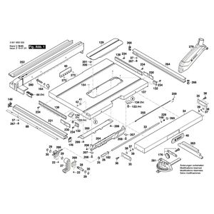 Запчасти для настольной циркулярной пилы Bosch GTS 10 J 230 V 3601M30500, деталировка 1