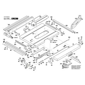 Запчасти для настольной циркулярной пилы Bosch GTS 10 J 230 V 3601M30501, деталировка 1