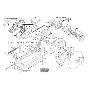 Запчасти для отрезной машины Bosch GCO 20-14 230 V 3601M38100, деталировка 1