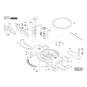 Запчасти для торцевочной пилы Bosch GCM 18V-216 18 V 3601M41000, деталировка 5