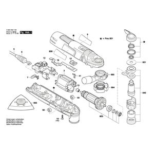 Запчасти для универсального мультиинструмента Bosch PMF 250 CES 230 V 3603A02100
