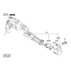 Запчасти для ударной дрели Bosch PSB 600 RE 230 V 3603A26400, деталировка 2