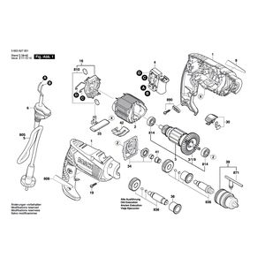 Запчасти для ударной дрели Bosch PSB 530 RE 230 V 3603A27007, деталировка 1