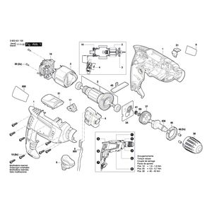 Запчасти для ударной дрели Bosch UniversalImpact 800 230 V 3603A31100, деталировка 1