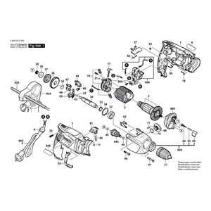 Запчасти для ударной дрели Bosch PSB 700-2 RE 230 V 3603A72500, деталировка 1