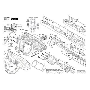 Запчасти для перфоратора Bosch PBH Universal+ 230 V 3603B44405, деталировка 1
