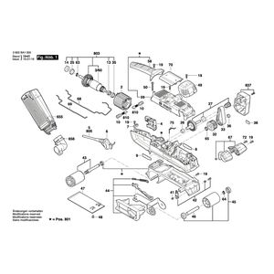 Запчасти для ленточной шлифовальной машины Bosch PBS 75 AE 230 V 3603BA1100, деталировка 1