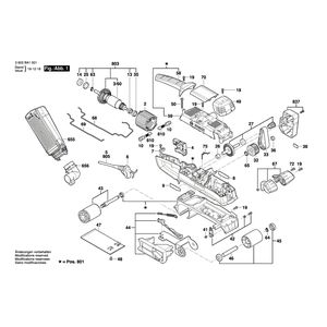 Запчасти для ленточной шлифовальной машины Bosch PBS 75 AE 230 V 3603BA1101, деталировка 1