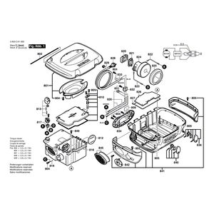 Запчасти для универсального пылесоса Bosch VENTARO 1400 230 V 3603C41000, деталировка 1